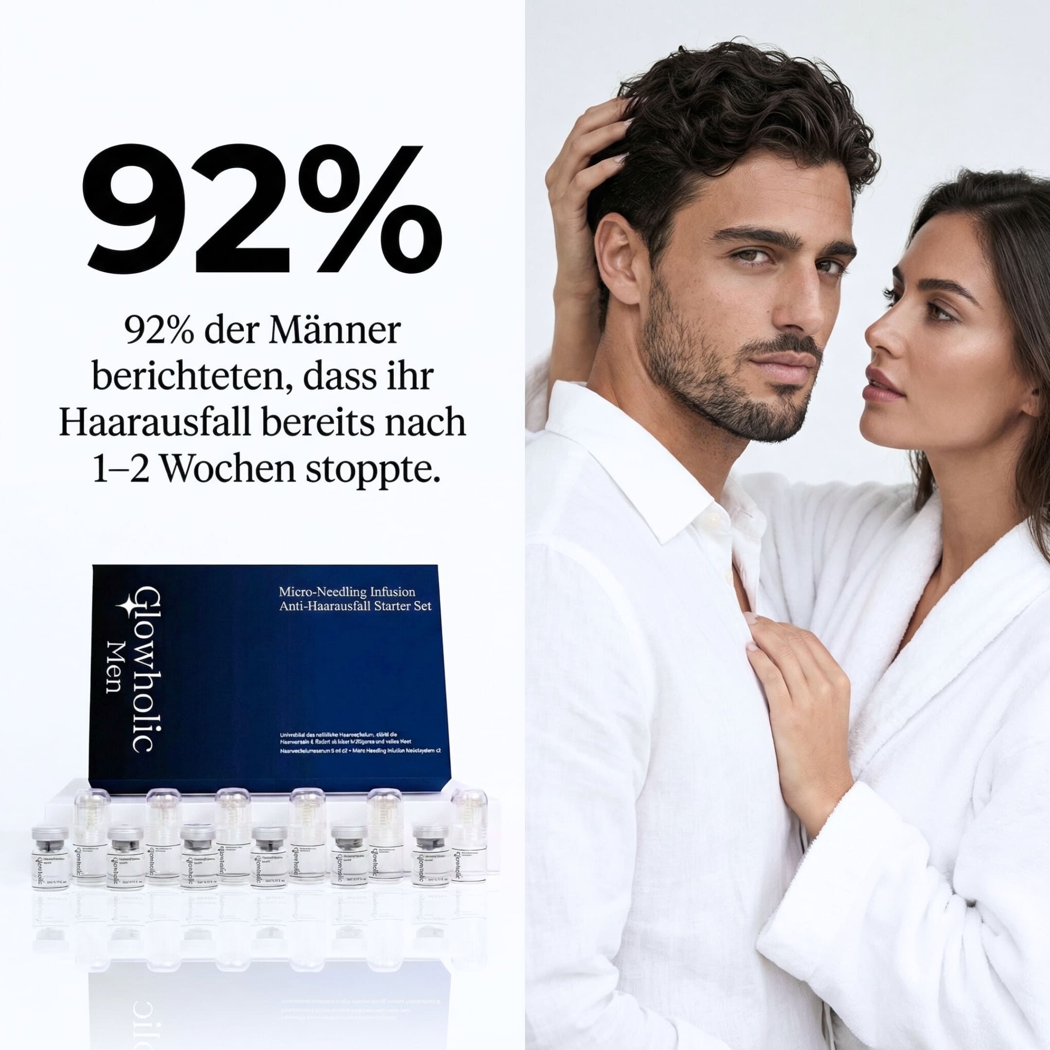 Glowholic Men - Anti-Haarausfall Starter Set - Micro-Needling Infusion für zuhause
